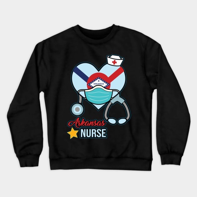 Arkansas Nurse  - Love RN LPN CNA State Nursing Crewneck Sweatshirt by ScottsRed